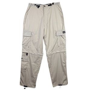 PACO Vintage Y2K Convertible Cargo Pants / Shorts Beige Zip Off Size 36 x 34